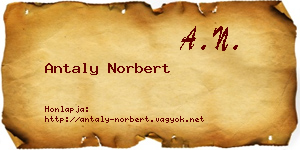 Antaly Norbert névjegykártya
